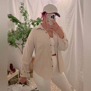 Corduroy Neutral Cottage Core Lightweight Shacket